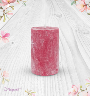 Svíčka Válec 0 (8 cm) – Červená / Černá višeň / Dvojité srdíčko